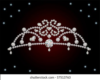 This graphic is diamond tiara. Illustration vector.