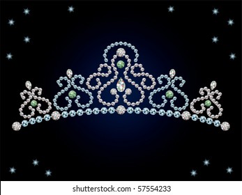 This graphic is diamond tiara. Illustration vector.