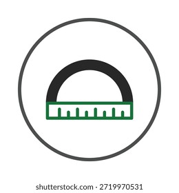Este gráfico muestra un transportador en un estilo limpio y minimalista, que simboliza la precisión, la medición y la geometría. Ideal para contenido educativo, proyectos de diseño o ilustraciones técnicas