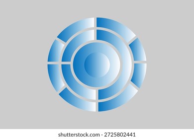 Este gráfico presenta un icono abstracto circular sobre un fondo gris neutro.