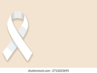 Este gráfico cuenta con una cinta de bucle blanco nítido contra un fondo beige suave. Sirve como emblema universal para la concienciación y la Asistencia en