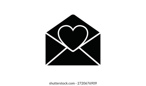 Este gráfico presenta un llamativo sobre negro con un corazón, presentado en un estilo de silueta audaz.