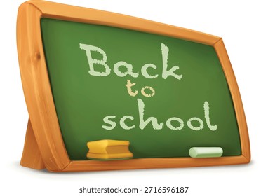 Este gráfico presenta una pizarra tradicional con la frase “Regreso a la escuela” escrita en tiza blanca. La superficie del tablero negro oscuro o verde refleja un entorno clásico del aula y simboliza el aprendizaje y la educación. Las pizarras son herramientas de enseñanza de larga data que se utilizan para escribir y dibujar en las escuelas, lo que hace que esta ilustración sea ideal para promociones educativas, carteles escolares, decoración de aulas y materiales temáticos de regreso a la escuela.