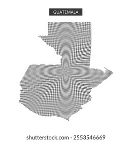 This graphic highlights the shape of Guatemala, depicted with a unique dotted pattern emphasizing its borders and geographical outline.