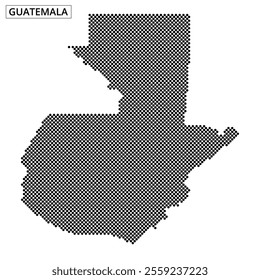 This graphic highlights the shape of Guatemala, depicted with a unique dotted pattern emphasizing its borders and geographical outline.