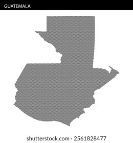 This graphic highlights the shape of Guatemala, depicted with a unique dotted pattern emphasizing its borders and geographical outline.