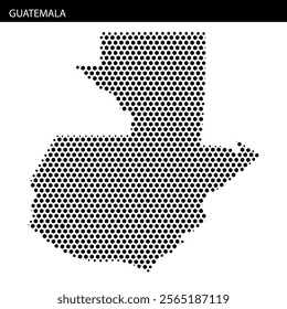 This graphic highlights the shape of Guatemala, depicted with a unique dotted pattern emphasizing its borders and geographical outline.