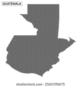 This graphic highlights the shape of Guatemala, depicted with a unique dotted pattern emphasizing its borders and geographical outline.