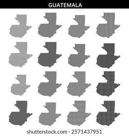 This graphic highlights the shape of Guatemala, depicted with a unique dotted pattern emphasizing its borders and geographical outline.