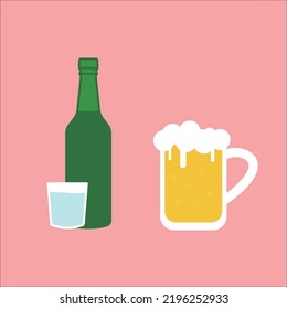 This is a graphic icon of soju and beer.