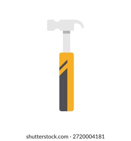 Esta es una ilustración gráfica de un martillo con un mango amarillo y gris. La Imagen presenta un diseño simple y moderno, por lo que es adecuado para su uso como un ícono o símbolo en varios contextos, como la construcción, proyectos de bricolaje o aplicaciones relacionadas con el hardware.