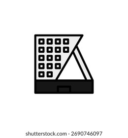 Este gráfico retrata un edificio de oficinas minimalista que utiliza un diseño cuadrado y un marco estructural, mostrando una representación arquitectónica de los espacios urbanos modernos y el marco estructural