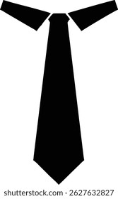 This graphic presents a simplified, solid black tie against a plain white backdrop, conveying formality and business. Its stark contrast and minimal design is easily applicable.