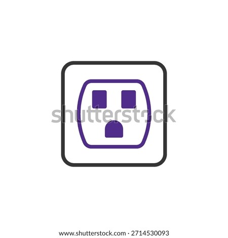 This graphic presents a stylized depiction of an electrical power outlet, signifying connectivity and the ubiquitous access to electrical energy. It's a symbol of convenience, modern living, and the