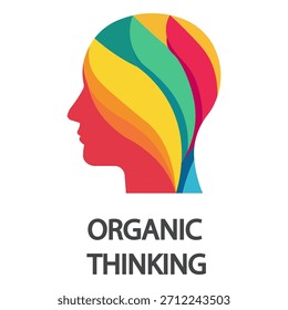 Este gráfico representa el concepto de pensamiento orgánico, un enfoque creativo e innovador para la resolución de problemas y la generación de ideas