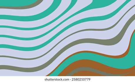This graphic showcases a colorful abstract background featuring flowing curves in shades of teal, brown, and gray, ideal for various design applications and projects