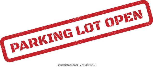 Este gráfico muestra un sello rojo con textura grunge que significa que hay un estacionamiento disponible. Ideal para avisos o comunicaciones comerciales.
