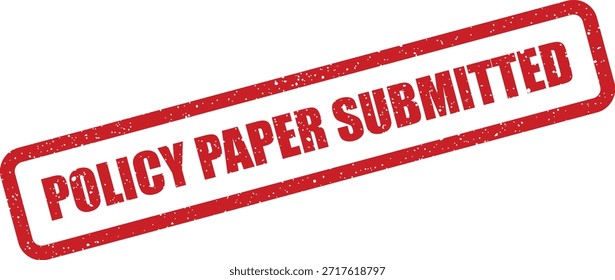 This graphic signifies the official submission of a policy document, useful for administrative systems and status updates.