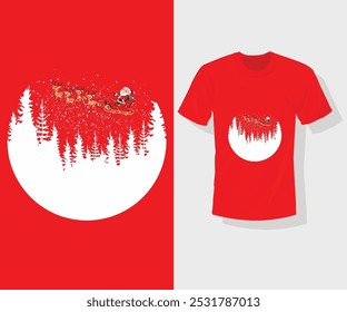 This graphic T-shirt design for Christmas and New Year's blends a contemporary style with a joyful charm.