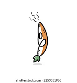 This graphic vector illustration is a angry carrot. good for children to learn to know some kinds of forms of the carrot