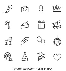 This is graphics vector Illustration icons. Ready to use for websites, social medias, presentations, applications, info graphic and illustrations. Happy party celebrate icons vector.