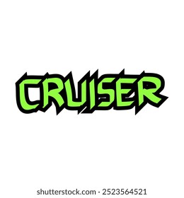This is gravity text with the words cruiser, suitable for t-shirt designs, stickers, comics, comic covers, text effects, icons and so on.