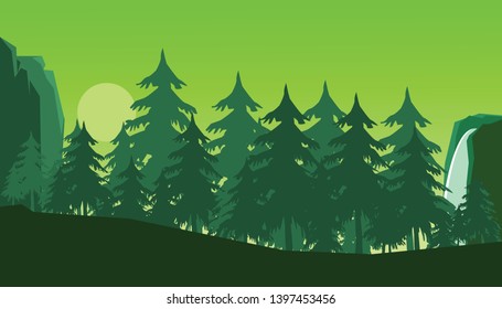 this is a great forest background with waterfall