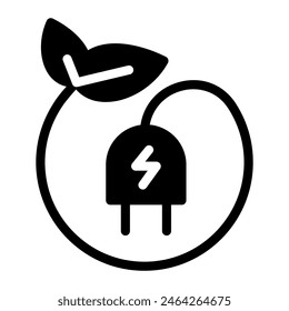 This Green energy icon is suitable for Eco friendly consumption, Ecology, and Renewable Energy