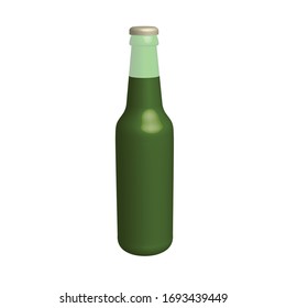 Esta es una botella de vidrio verde.