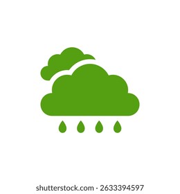 This green icon symbolizes ecofriendly rain, representing the essential hydration process of natural rainfall while promoting an impactful, environmentally conscious message in a stylish way