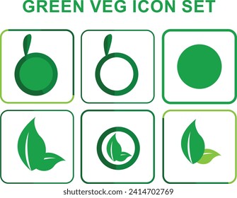 This is green icon vector design set