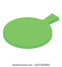 This green round empty cutting board is waiting for some delicious food to be prepared on it