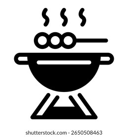 This Grill icon is suitable for Camping, Outdoor Activity, Summer Vacation, etc