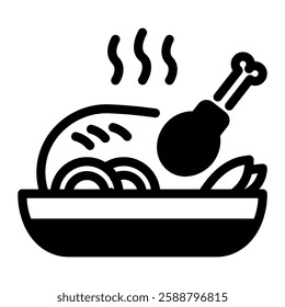This Grilled Chicken icon is suitable for Restaurant Menu, Food, etc