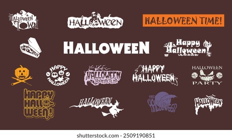 This is a group of Halloween logos