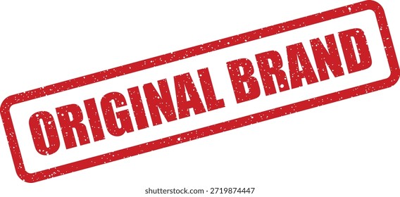 This grunge red stamp showcases 'ORIGINAL BRAND', perfect for highlighting unique company identity, authenticity, and brand recognition visuals.