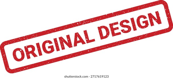 Este sello de goma grunge indica claramente "DISEÑO ORIGINAL", ideal para indicar autenticidad o validar una pieza creativa única en varios proyectos.