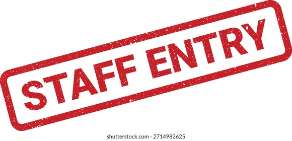 Dieser farbige Gummistempel-Vektor sagt "STAFF ENTRY" und ist perfekt für Zugangskontrolle, Beschilderung oder offizielle Dokumentation in Business-Umgebungen.