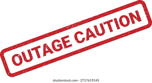 Este sello grunge presenta "PRECAUCIÓN DE INTERRUPCIÓN", perfecto para notificar a los usuarios sobre posibles interrupciones o problemas operativos y alertas.