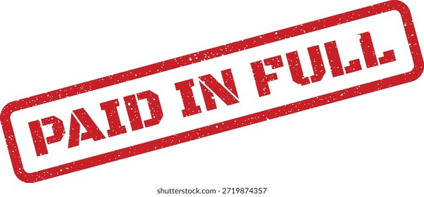 Este sello rojo de estilo grunge marca una Factura o factura que ha sido completamente resuelta. Útil para llevar registros financieros.