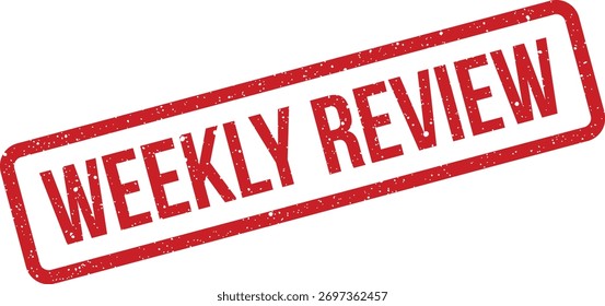 Este sello de Vector de estilo grunge presenta el texto "REVISIÓN SEMANAL", perfecto para documentar evaluaciones regulares, Comentarios o informes comerciales.