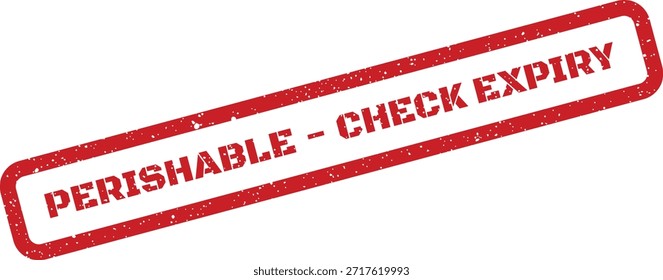 Este sello de Vector de estilo grunge marca claramente los artículos como perecederos, indicando a los usuarios que comprueben la fecha de caducidad. Perfecto para la industria alimentaria, la logística o las advertencias de los consumidores.