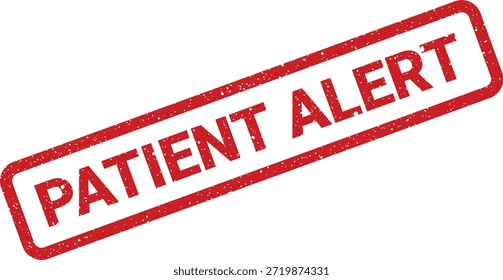 Este sello de textura grunge proporciona una advertencia importante o Actualizar de Estado sobre un paciente. Esencial para cuadros médicos y seguridad.