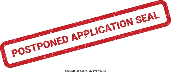 Este sello de Vector grunge representa "SELLO DE SOLICITUD POSPUESTO" para la documentación oficial. Adecuado para procesos administrativos, permisos, Licencias o Aprobaciones de solicitud formal.