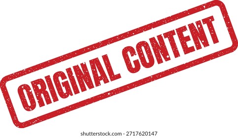 Este sello de Vector grunge muestra "CONTENIDO ORIGINAL", perfecto para marcar medios únicos, recursos digitales o Propiedad intelectual. Excelente para editores y creadores online.