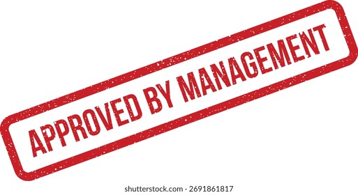 Dieses farbige rote Gummistempelzeichen deutet auf die formelle Zustimmung eines Management-Teams hin. Geeignet für Unternehmensdokumente, offizielle Mitteilungen oder Workflow-Visuals.