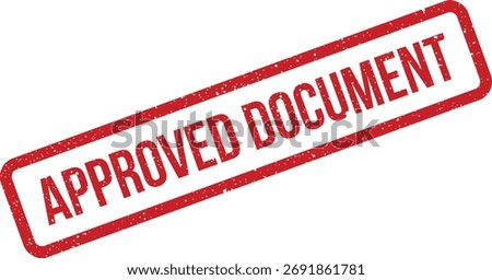 This grunge-style red rubber stamp mark explicitly indicates that a specific document has received formal approval. Ideal for contracts, reports, or regulatory paperwork.