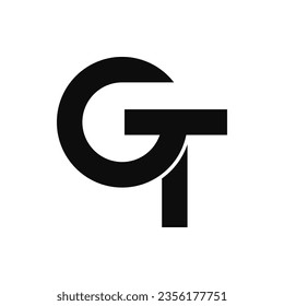 This is an GT or TG letter logo with geometric shapes. This logo is perfect for any company that wants to use a simple but strong monogram as its logo.