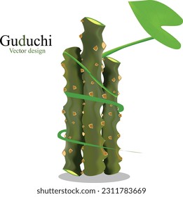 Das ist guduchi Vektordesign oder Heart-Leved-Mondsaat-Design