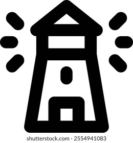 This guiding lighthouse real estate icon symbolizes direction and stability, perfect for illustrating coastal properties, navigation in real estate, and beacon-like services in marketing content.